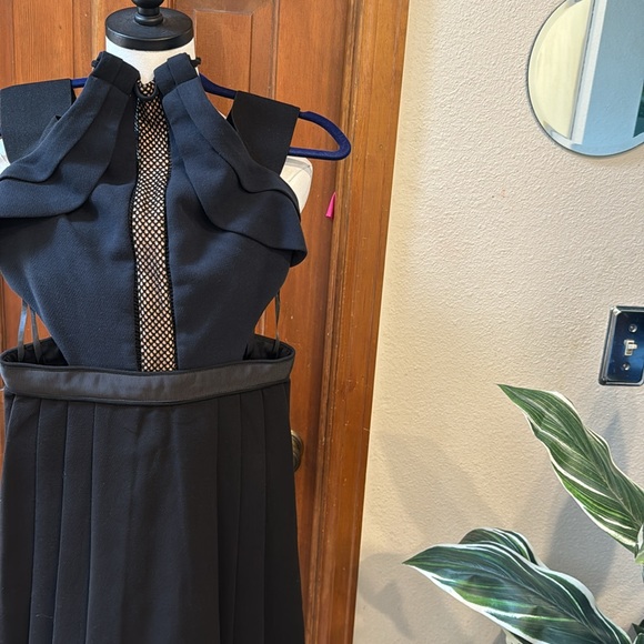 PRICE FIRM Self-Portrait Classic Black & Blue Fabric Dress Size 4 - Picture 8 of 8